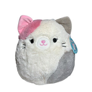 Squishmallows Fuzz A Mallows Karina The Fuzzy Cat Plush 12" Calico Gray Pink New